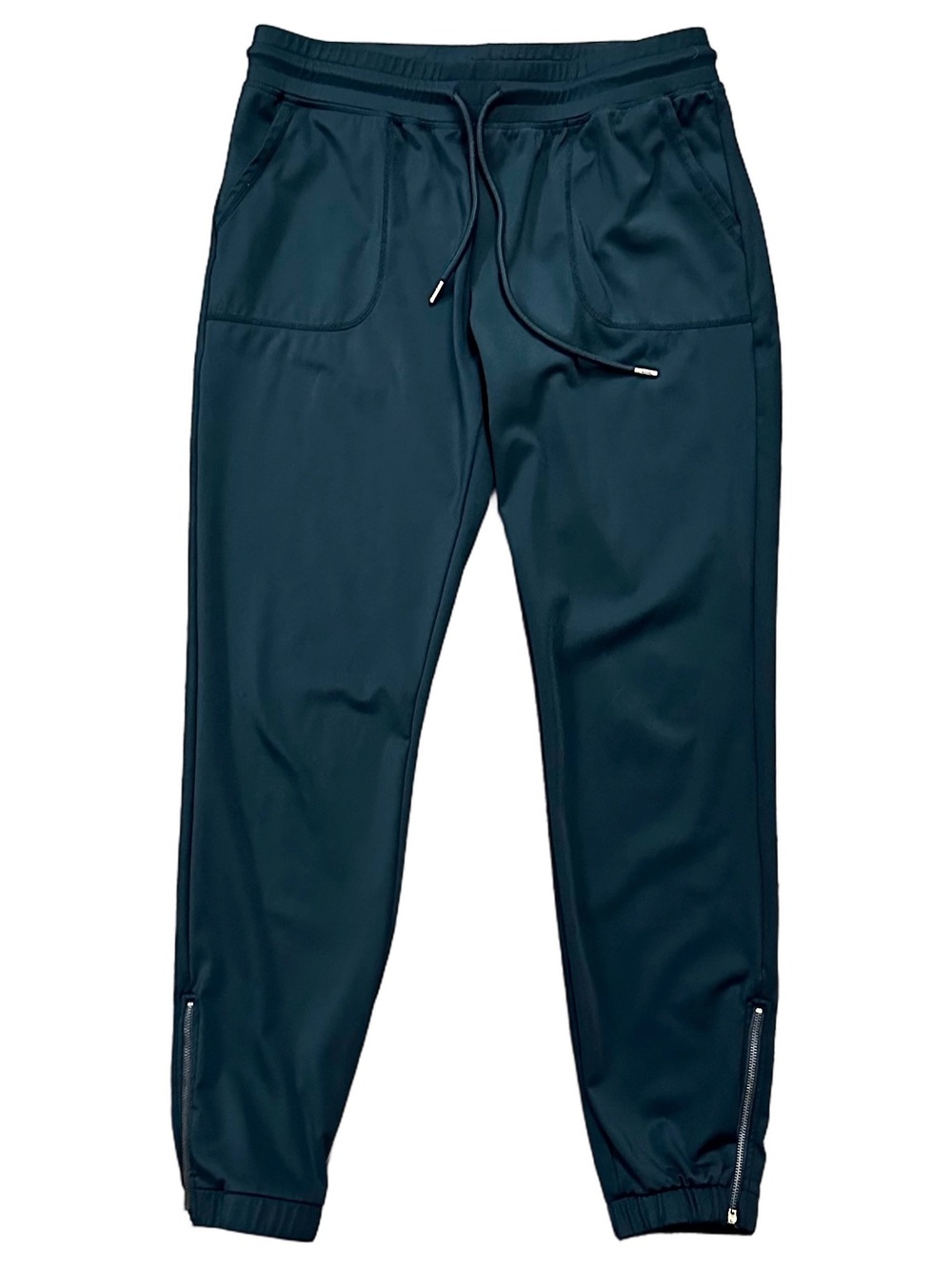 ZYIA Active Peak Mid-Rise Gold Zipper Ankle Joggers Black Size Medium